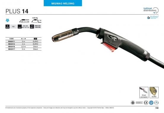 Trafimet MIG PLUS 14 (160 А возд. охл.) 2.5м без разъема
